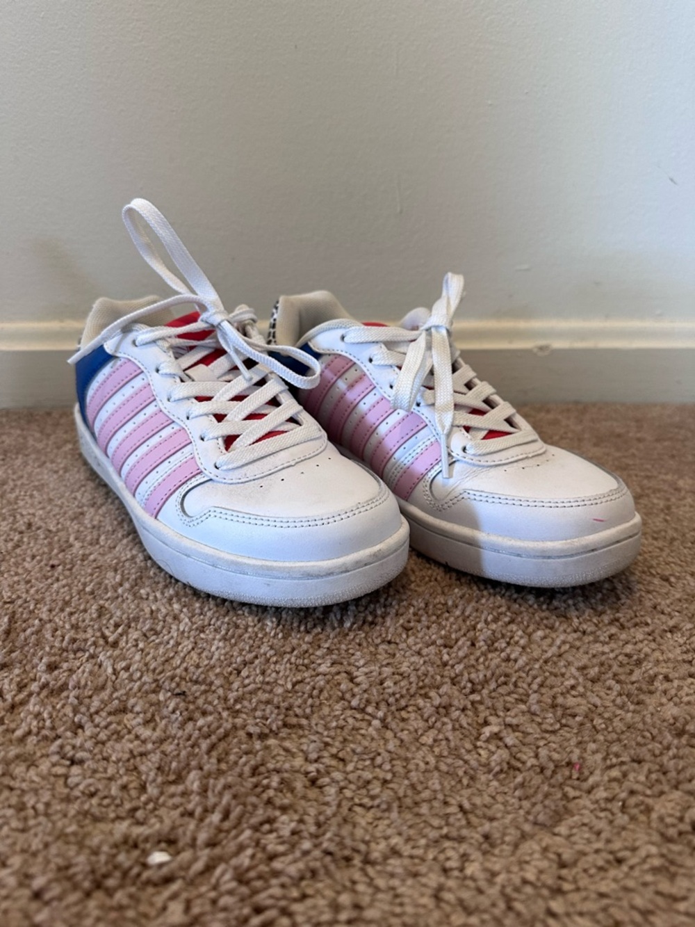 K-Swiss sneakers with Pink Stripes and Blue Accent